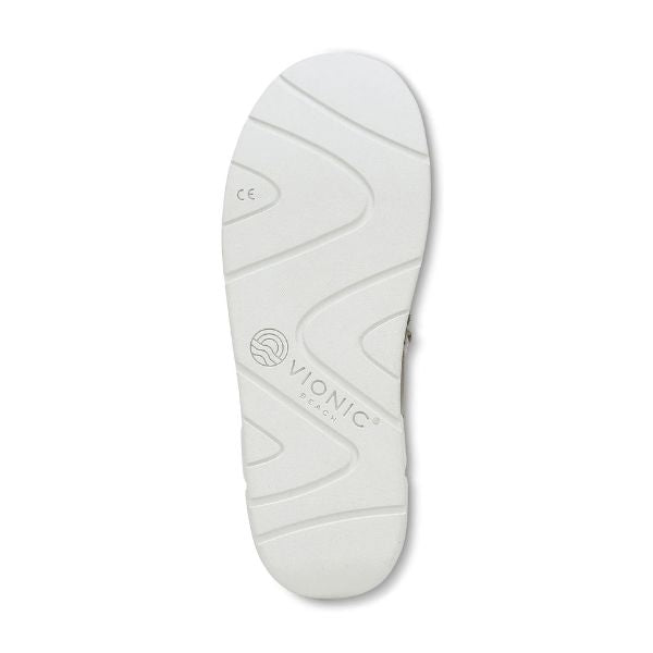 White rubber outsole of men's Vionic shoe.