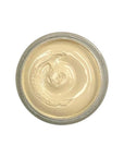 Beige shoe cream polish in clear jar