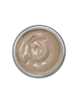 Taupe shoe cream polish in clear jar