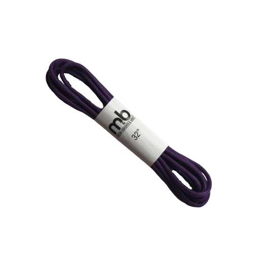 Purple Beeswax Coated Round Shoe Lace, 32-inch colorful and durable lace designed to enhance shoe style and stay tied longer.