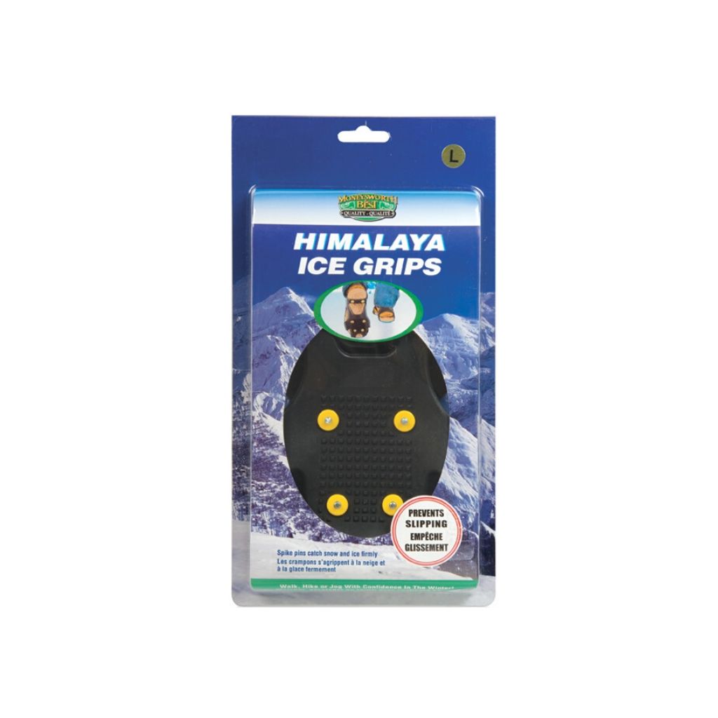 Blue packaging for ice grips for over shoes