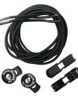 Moneysworth & Best Elastic Bungee Lace in black with locking system, ideal no tie laces for secure and adjustable shoe fastening.