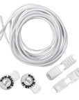 White Moneysworth & Best Elastic Bungee Lace set with adjustable locks, perfect for quick and secure no tie shoe fastening.
