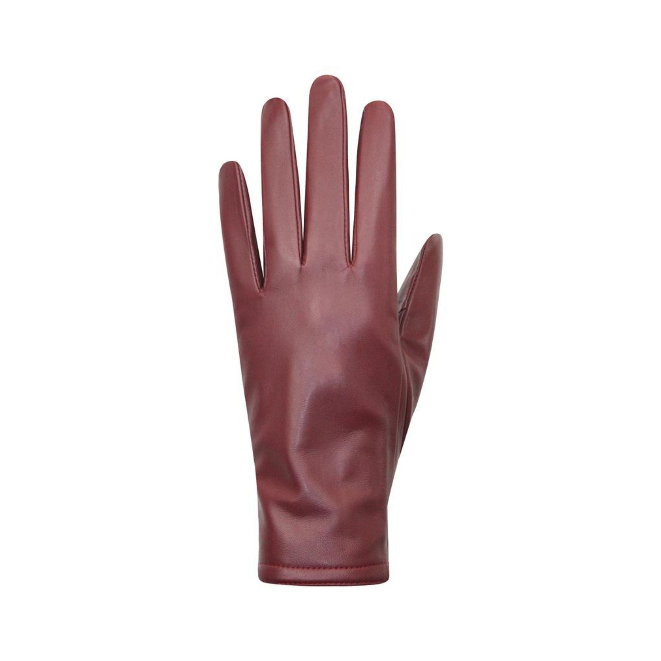 Simple burgundy leather finger mitts