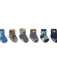 6 multi-coloured dino themed socks from Robeez Roar Some collection.