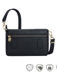 Back view of Travelon Addison convertible bag. Bag has gold hardware.