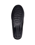 Outsole view of navy Bernie Mev Catwalk Ballet Flat showing durable rubber sole with textured grip for stability.
