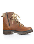 Profile view of Axel boot in cognac. Featuring a zipper closure.