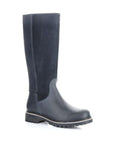 Women's Bos&Co Hudson Tall Boot in navy blue leather, waterproof tall winter boot with rugged outsole for snow and ice.