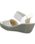 Side view of Yiko Wedge in silver.