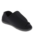 Nurse 2 Slipper in Black Neoprene. A closed-back slipper with a black neoprene upper and a Velcro closure. Outsole is black.