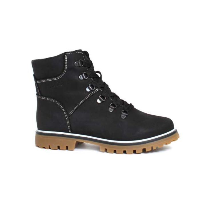Maika Ankle Boot in Black. Laces are black.