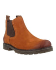 Women's Remonte D8472 Chelsea Boot in brown leather with elastic side panels and rugged sole, ideal waterproof ankle boots for fall wear.