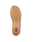 Outsole of white Rieker 659C7 sandal showing non-slip rubber sole with textured grip for stability and comfort.