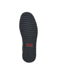 Bottom sole of black Rieker Z4243 ankle boot with durable tread pattern and red Rieker branding for slip-resistant wear.