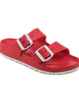 Chatham EVA Sandal - Viking Comfort in red with two white buckle straps, lightweight and water-friendly women's footbed sandal.
