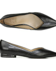 Top and side views of the Women's Naturalizer Havana dress shoe in black leather, featuring a sleek silhouette and cushioned insole.