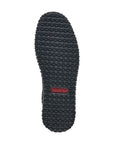 Outsole view of Rieker Z4243 ankle boot featuring textured rubber sole with red Rieker logo for enhanced grip and traction.