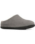 Kids Sorel Lanner Ridge II Slipper in gray suede with fleece lining and durable sole, perfect for cozy indoor wear.
