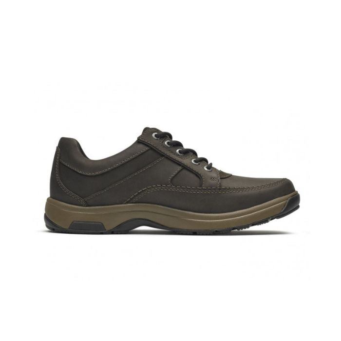 Profile view of Midland Lace-Up in brown.