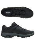 Top and side view of Men's Merrell Moab Adventure 3 Sneaker showcasing lace-up design and cushioned collar for all-day comfort and support.