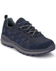 Men's All Rounder by Mephisto Rake Off-Tex Sneaker in navy with waterproof suede upper, lace-up closure, and rugged rubber outsole.