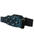 Black ice grips with metal spikes and elastic foot wraps