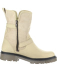 Side profile of beige Anova Mid-Height Boot with zipper closure and durable winter-ready sole.