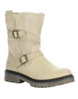 Women's Bos & Co Anova Mid-Height Boot in beige with suede shaft and waterproof leather lower for cold weather.