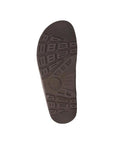 Bottom sole of brown Mephisto Zach Footbed Sandal with durable tread pattern for natural walking motion and grip.