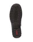 Black extra tread outsole on black ankle boot by Rieker