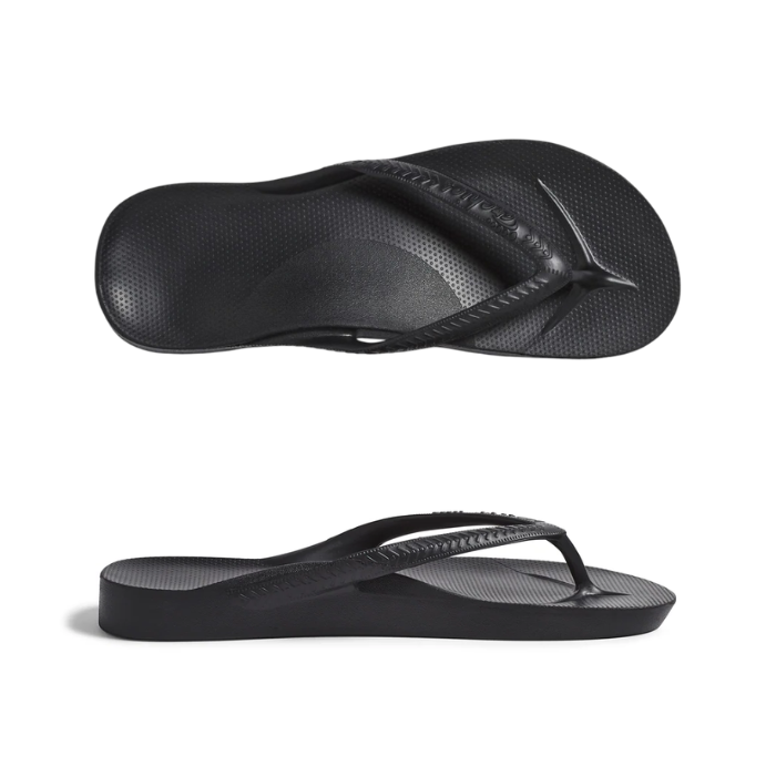 Pair of Black foam toe thong sandals.