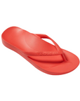 Red sandal with Archies brand logo on a white background