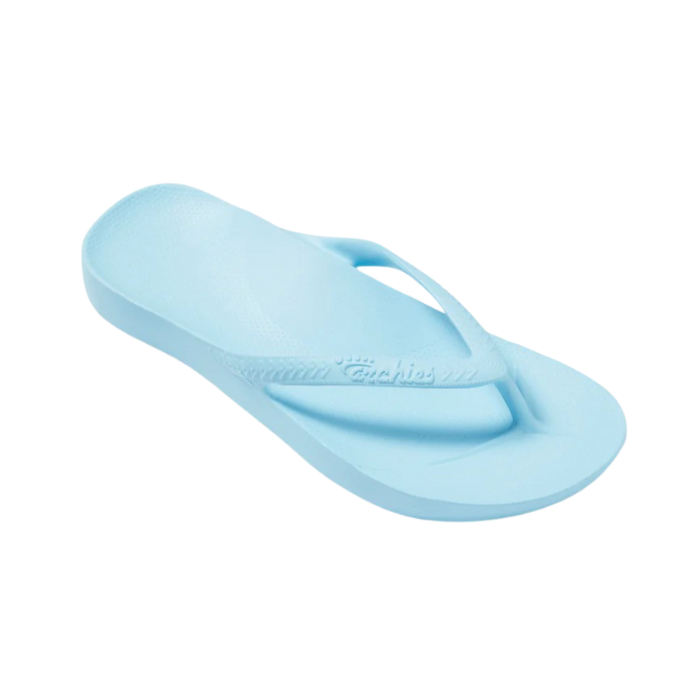 Light blue flip-flop sandal on a white background