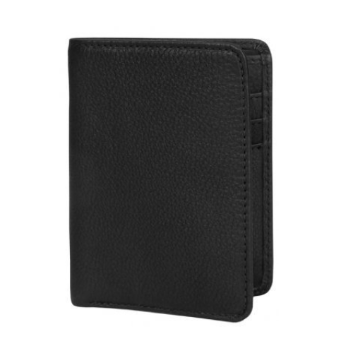 Black slim leather wallet.