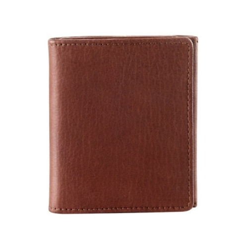 Thin brown leather wallet.
