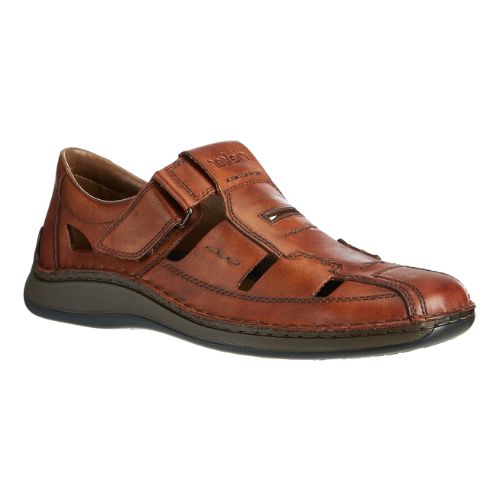 Men's brown leather fisherman sandal made by Rieker.