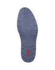 Navy light treaded outsole with red Rieker logo on heel.