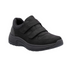 All black Leather shoe with two velcro straps.