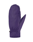 Top view of acai purple leather mittens.
