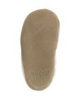 Beige suede outsole with Robeez stamped in heel.