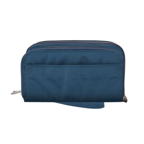 RFID Blocking Double Zip Clutch Wallet