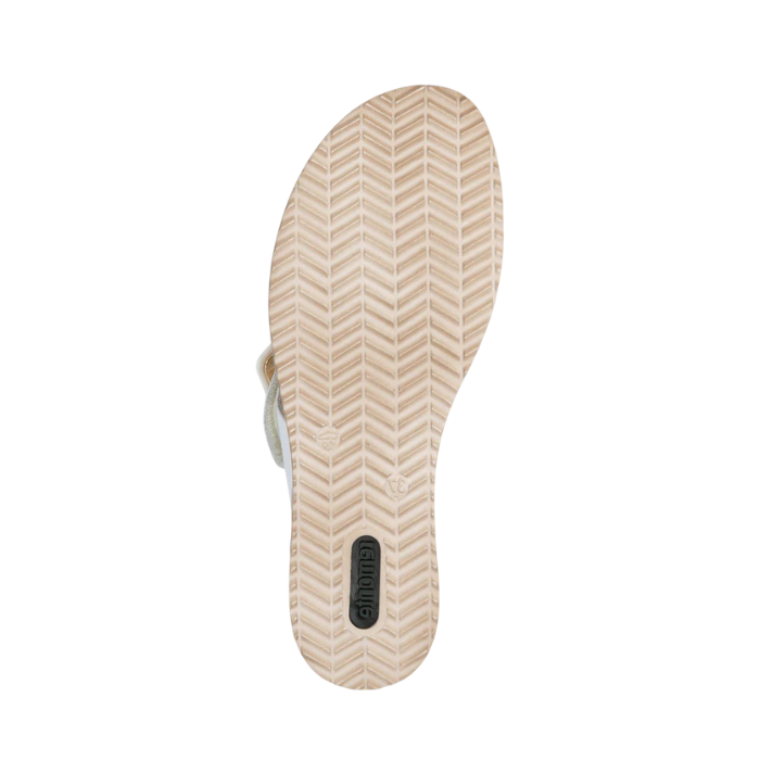 Textured outsole with green Remonte log on heel.