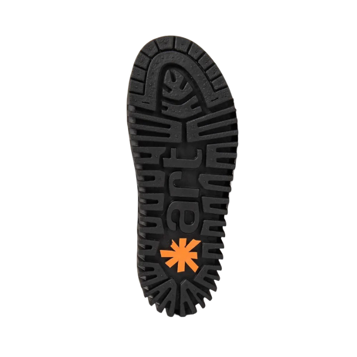 Black rubber outsole with Art wording and logo in the deep tread pattern