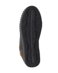 Black light treaded outsole of sneaker.