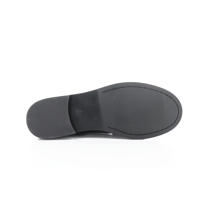 Black rubber outsole of loafer