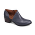 Caitlyn heeled shoe in navy. Dark blue leather upper with block heel and side cutout. 