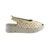 Sandal in giraffe print, yellow slingback strap, beige Cloud logo'd footbed and off-white wedge outsole.