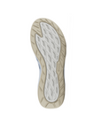 White and beige outsole with geometric tread pattern and Ecco logo on side.