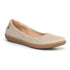 Beige El Naturalista N5300 women's leather ballet flat with memory foam footbed and tan recycled rubber outsole for sustainable comfort.